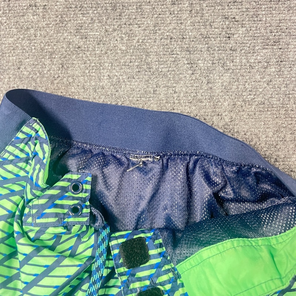 Nike Boardshorts‎ Mens Medium Green Blue Geometric Retro Swim Surf Long Length - Picture 5 of 6